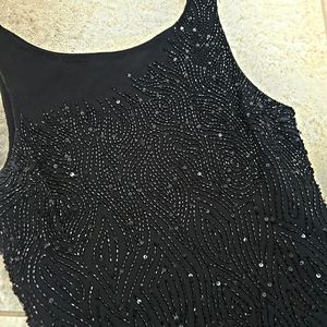 Scala; Silk Beaded Black Top